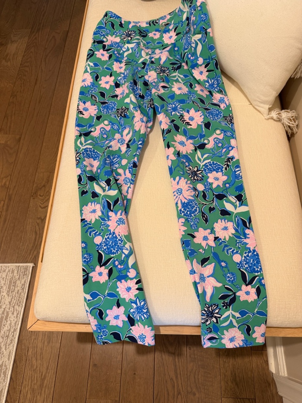 Lilly Pulitzer Green Floral Print Leggings